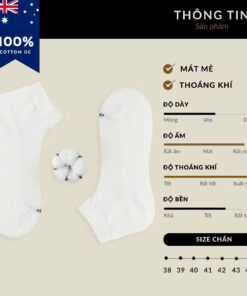 Tất Vớ Nam Cao Cấp Cổ Ngắn Cotton Úc UPPER YOU Signature Không Đường May Lưới Thoáng Khí Mềm Mại Êm Ái Khử Mùi