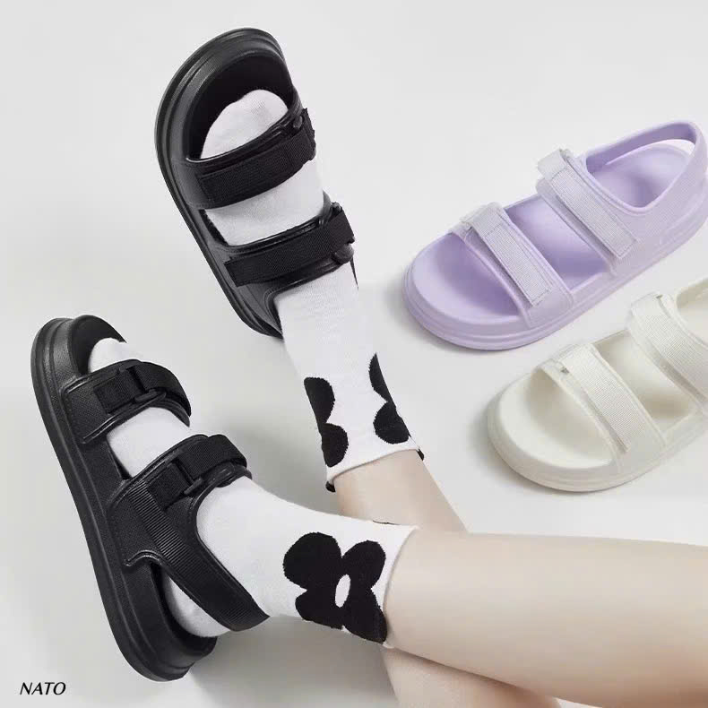 Giày Sandal Quai Nylon Nato Neon Đúc Nguyên Khối Eva Cao Cấp Đẹp Có Quai Sau Nam Nữ Chống Trượt - Ảnh 2