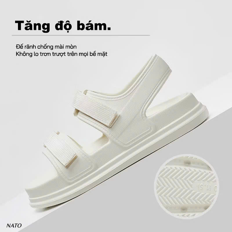 Giày Sandal Quai Nylon Nato Neon Đúc Nguyên Khối Eva Cao Cấp Đẹp Có Quai Sau Nam Nữ Chống Trượt - Ảnh 3