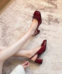 Giày búp bê 5 phân bít mũi phối nơ dễ thương Luvia 202CG (Giày form rộng, chân gầy mỏng lùi 1 size)