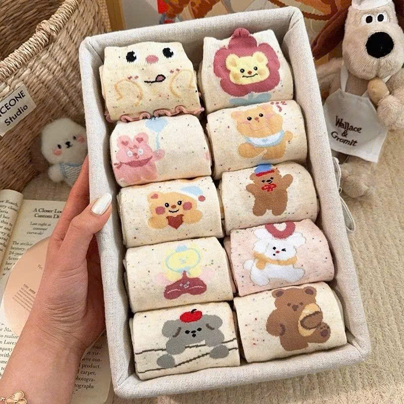 Combo 10 Đôi Tất Nữ Cô Cao Hình Thú – Ngộ Nghĩnh, Đáng Yêu, Nhiều Mẫu