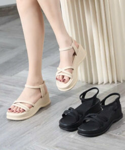 Giày Sandal Nữ MWC 2472 - Giày Sandal Nữ Quai Ngang Chéo Đế Bằng Cao 5CM Trẻ Trung Năng Động