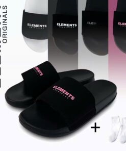 [TẶNG VỚ] E01 - Dép Elements Basic Slides quai ngang nam nữ - (Slipper) Dép Lê Leather quai nhung